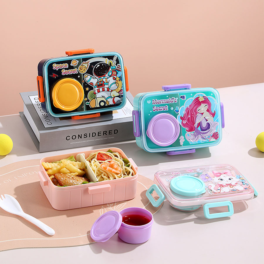 彩光卡通密封餐盒(單