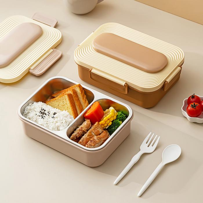 小簡二格不銹鋼飯盒