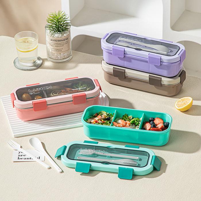 愛(ài)悅長(zhǎng)方形便當(dāng)盒二格/三格可選 塑料款/不